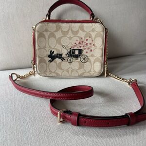 Coach Box Crossbody Bag Lunar New Year Rabbit With Carriage Limited Edition